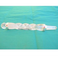 CRYSTAL QUARTZ TWISTED SPIRAL HEALING WAND