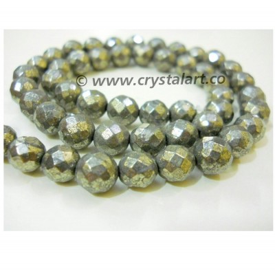 Pyrite Faceted 36 Beads of Strings