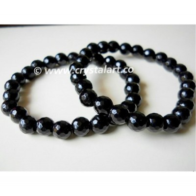 Black Obsidian Faceted Beads Bracelates